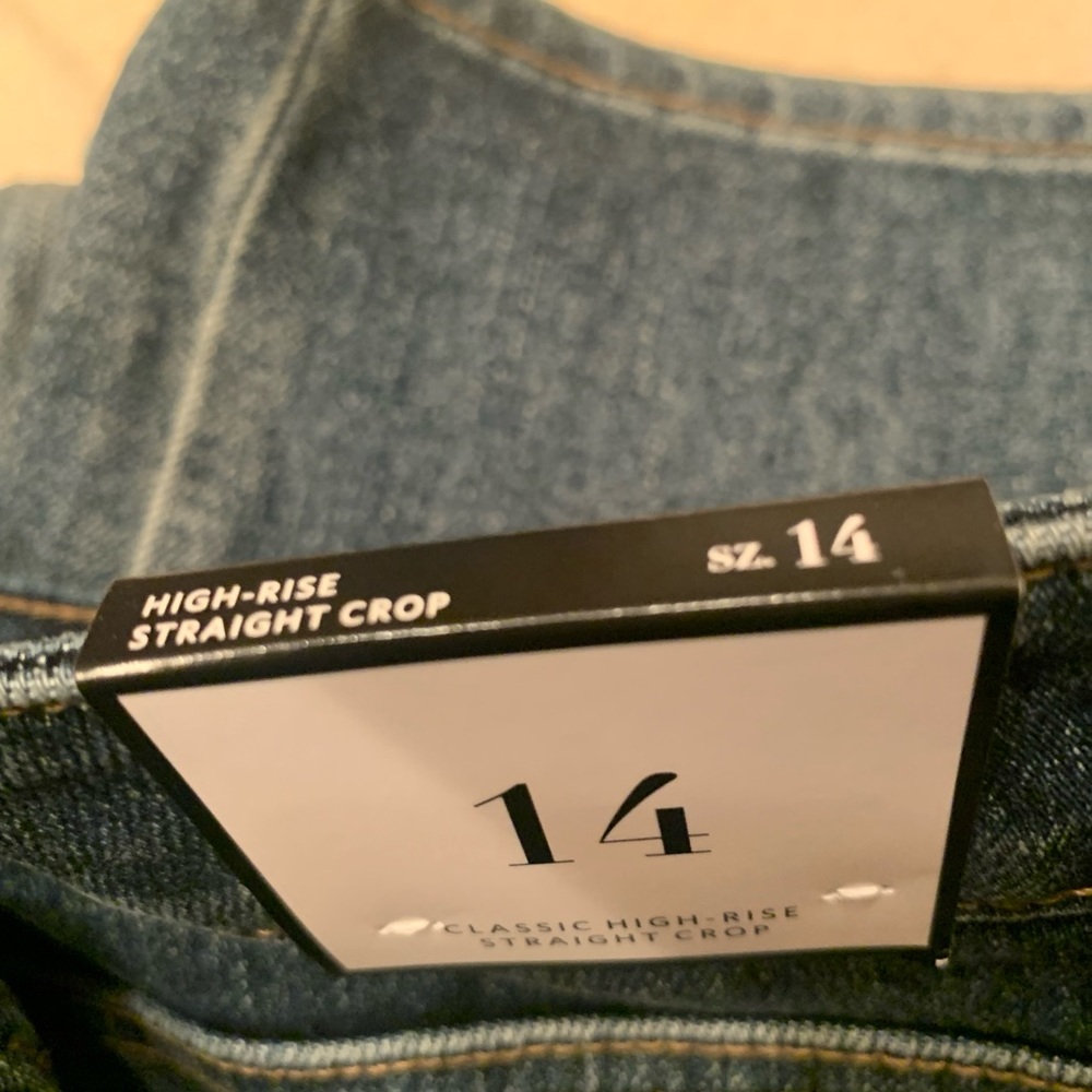 High Rise straight crop denim Jeans